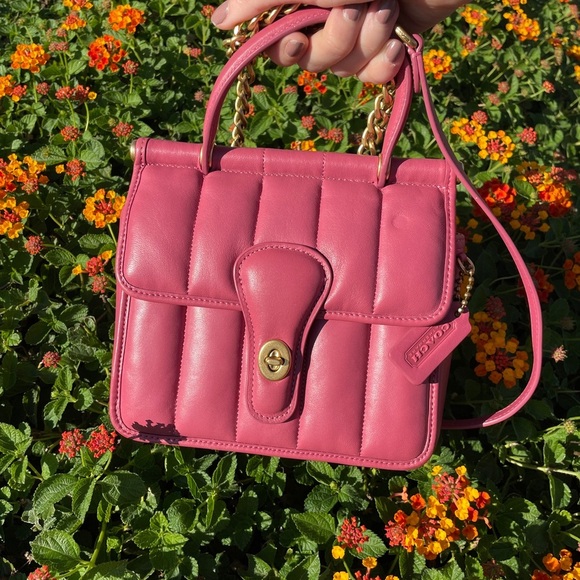 Coach Handbags - NWT Coach Quilties Willis Top-Handle 18 in Rogue Pink (Broken Crossbody Strap)